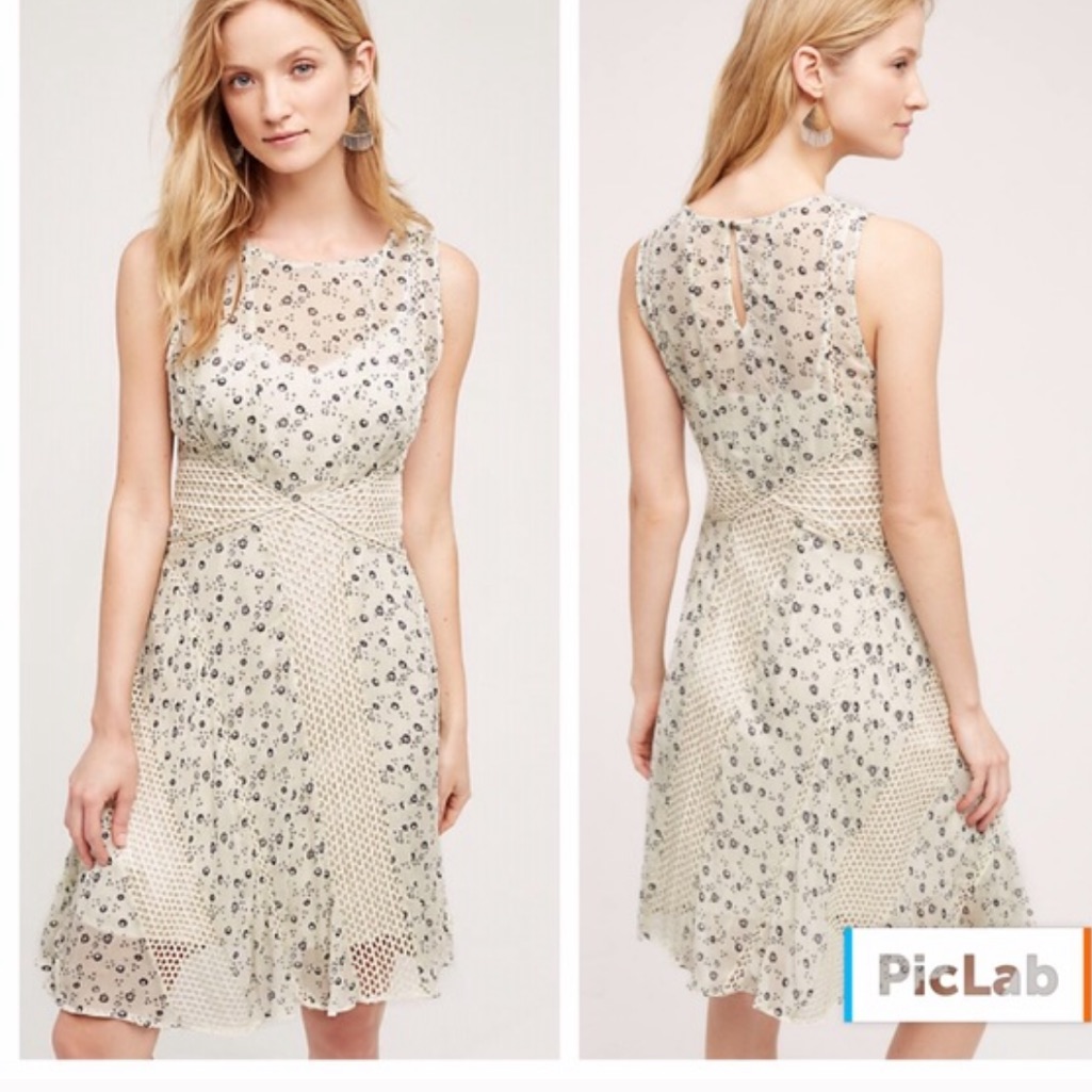 Anthropology Light Color Lace Dress, Size 8,New